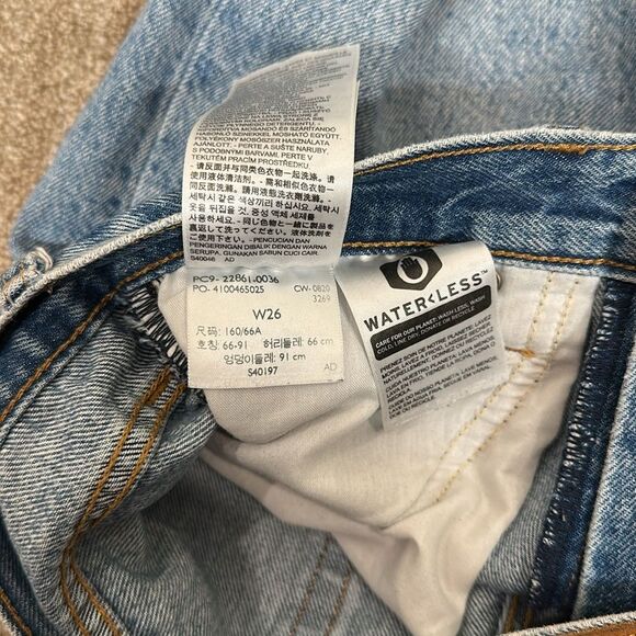 Levi’s Raw Hem Wedgie Icon Fit Ankle Button Fly Blue Jeans Cotton Women Size 26 - Picture 10 of 10